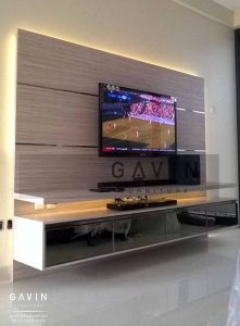 backdrop tv minimalis modern by gavin interior