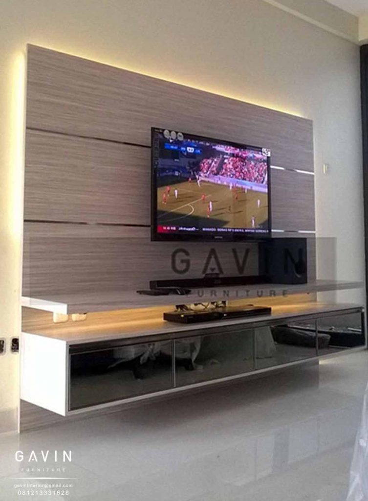 backdrop tv minimalis modern by gavin interior