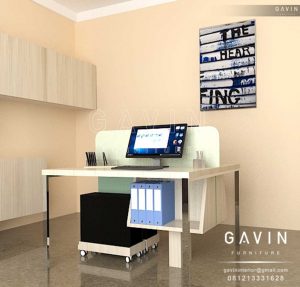 contoh meja kerja pustakawan by gavin interior