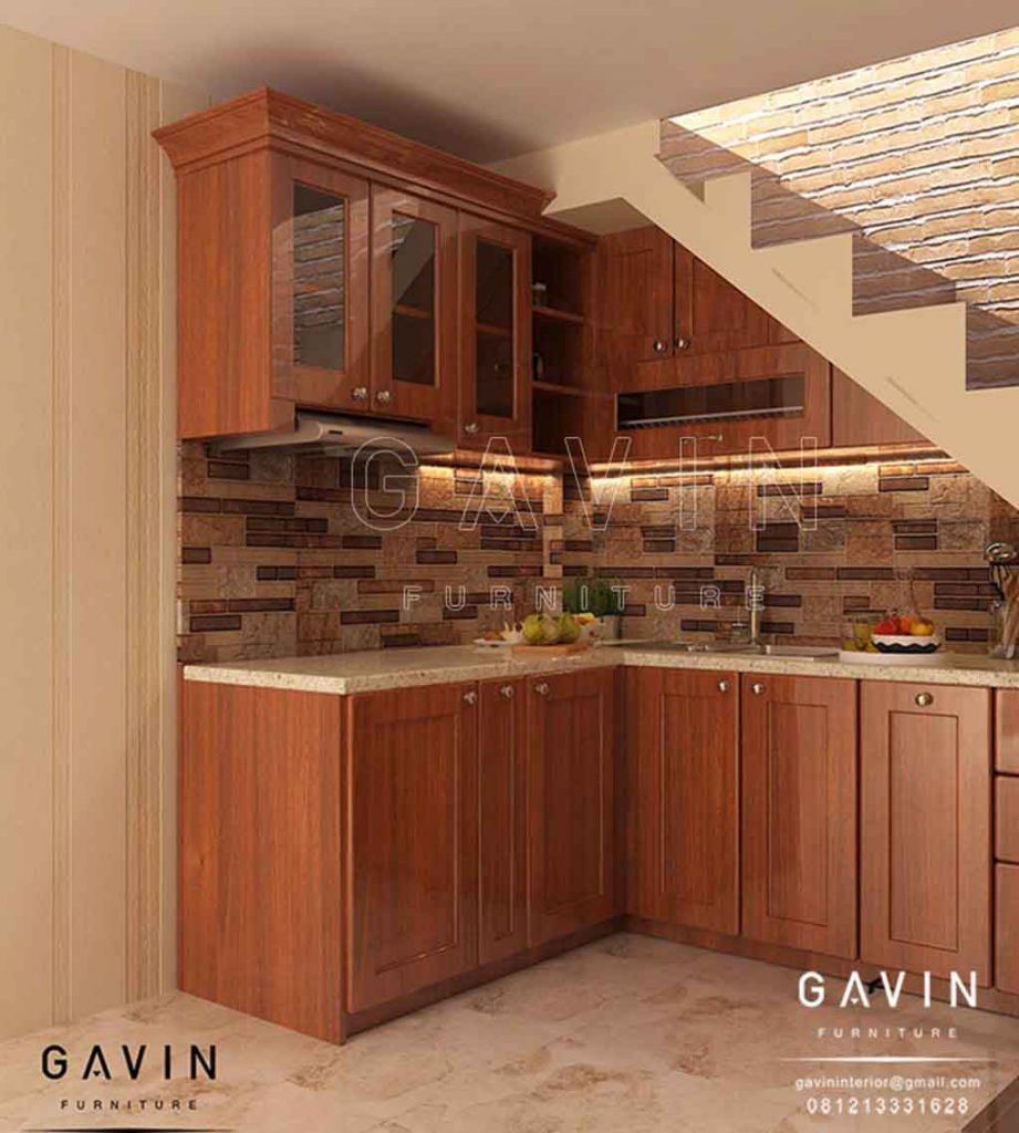 design kitchen set klasik finishing melamik Q2748 Gavin Interior