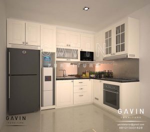 model lemari dapur semi klasik design 3D finishing duco semi glossy Q2693