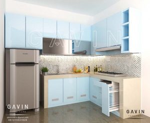 Kitchen Set Finishing Cat Duco Biru Project Cipondoh Q2726