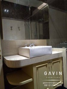 Model Kabinet Wastafel Semi Klasik Finishing Duco Semi Glossy Warna Cream Di Kelapa Gading Q2894