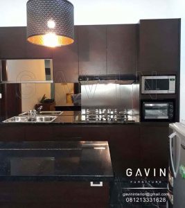 kitchen set island minimalis finishing HPL project di duri kepa Q2925