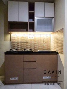 Kitchen set dapur kecil finihsing HPL TH150AA kombinasi TH029 AA project Tangerang Q3076