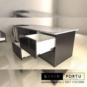 design meja island minimalis modern finishing hpl id3241