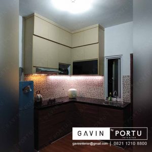 kitchen set simple desain minimalis letter L project di Bintaro id3220