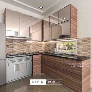 kitchen set dari cermin model minimalis project di pasar minggu id3257