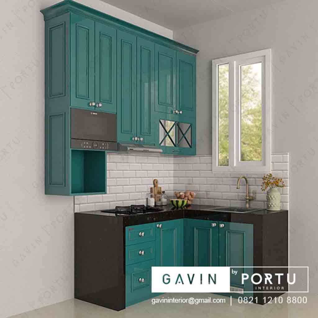 kitchen set klasik finishing duco hijau custom