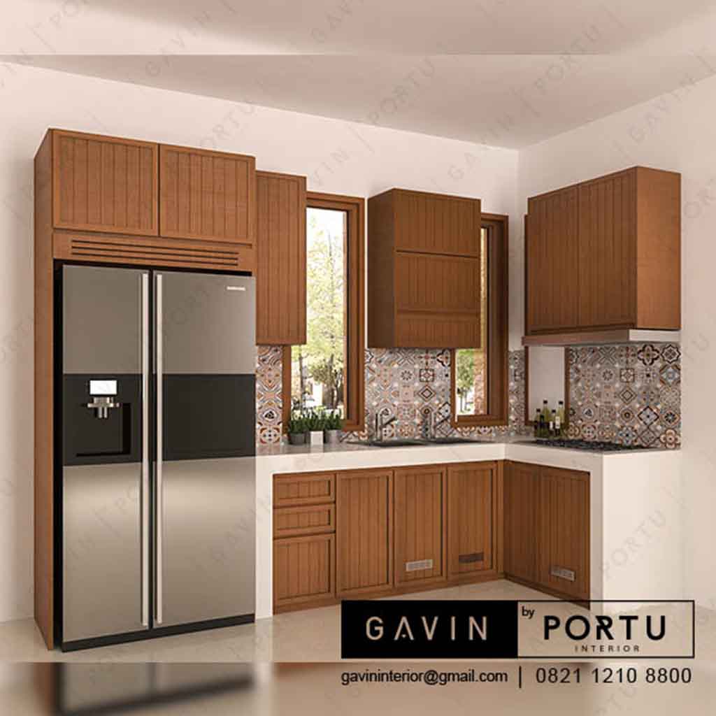 Pembuatan Kitchen Set Kayu Jati Dengan Kabinet Kulkas Gavin Interior Pembuatan Kitchen Set Kayu Jati Dengan Kabinet Kulkas Gavin Interior