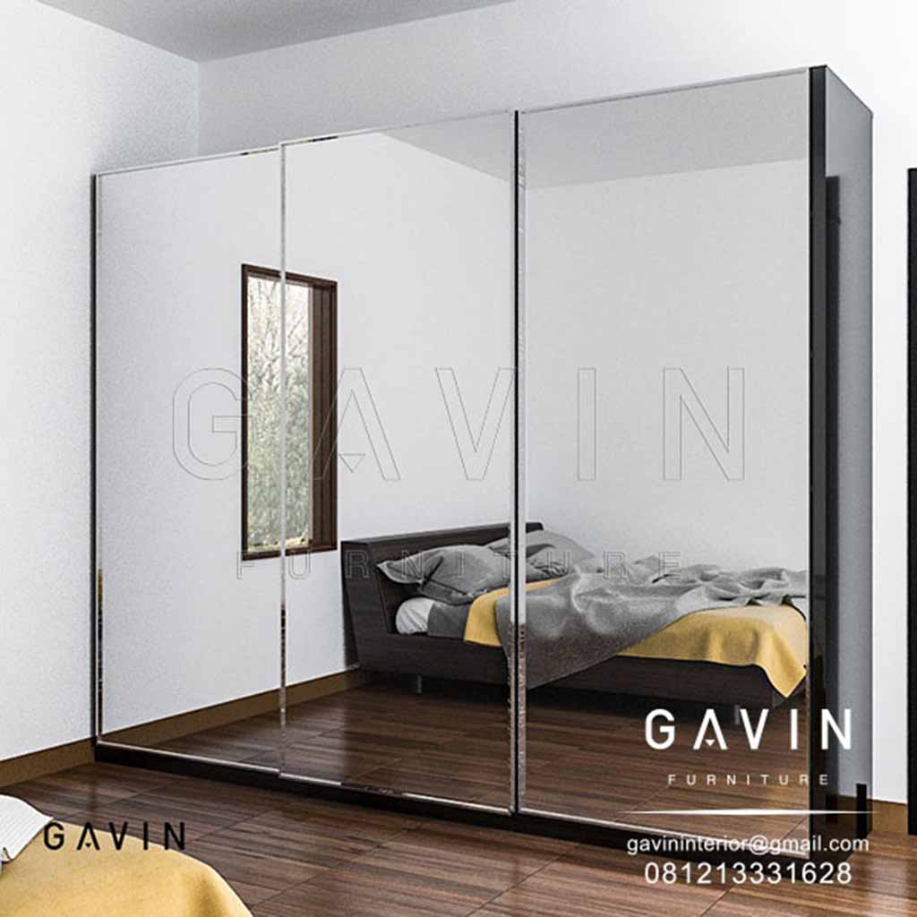 model lemari pakaian pintu sliding cermin