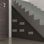 design lemari bawah tangga minimalis warna hitam by Gavin