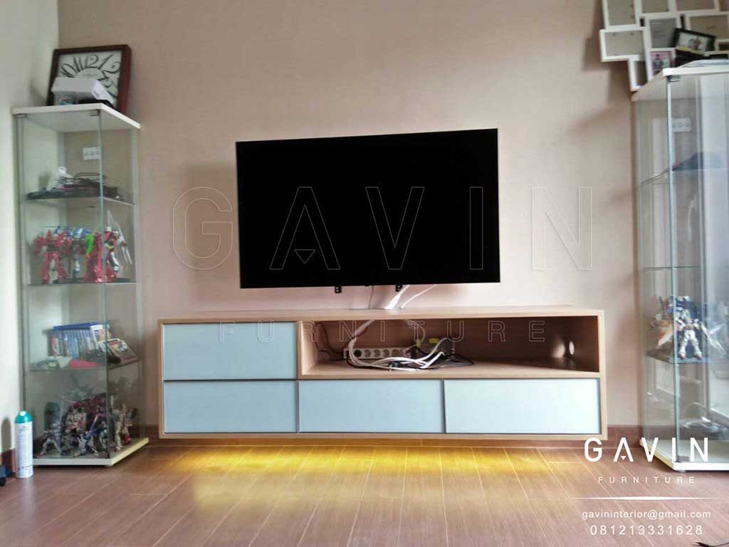 credenza tv minimalis finishing hpl