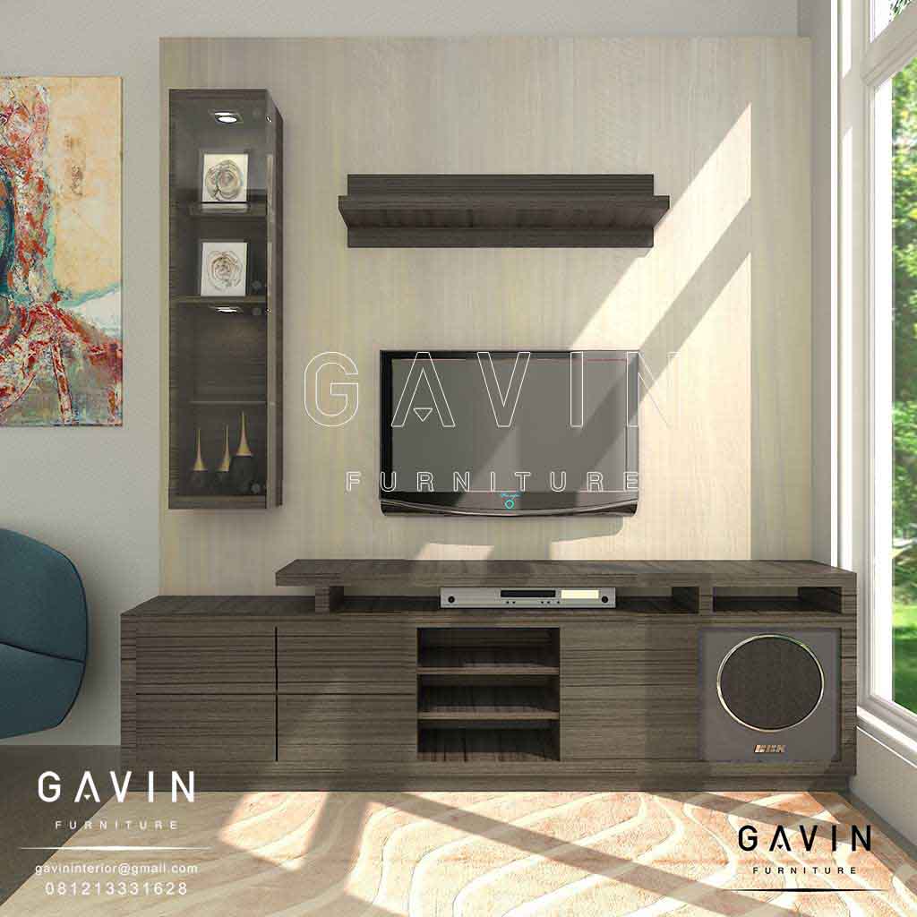 design backdrop tv minimalis hpl Gavin Interior