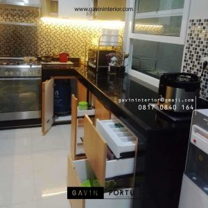 Buat Kitchen Set HPL Motif Kayu Project Griya Loka BSD Serpong Tangerang Id4606P