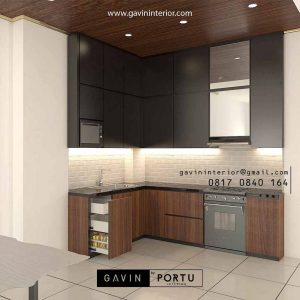Buat kitchen Set Warna Black Kombinasi Motif Kayu Perumahan Modernland Cikokol Tangerang id4373pt