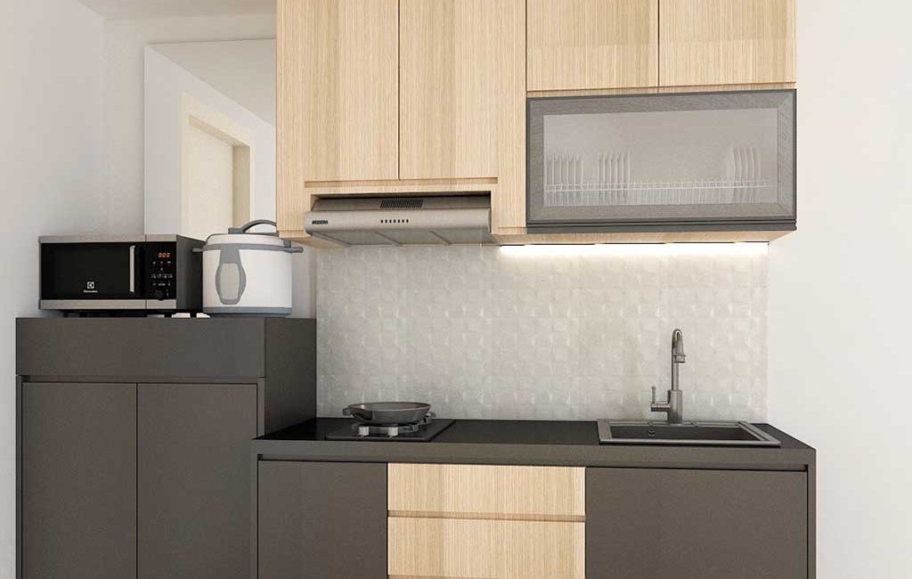 Bikin Kitchen Set Grey Kombinasi Motif Kayu Perkici Raya Bintaro Pondok Aren
